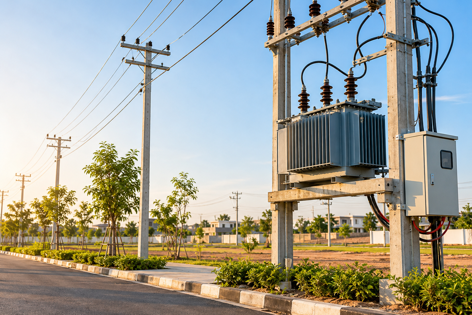 Electricity Power Lines and Dedicated Transformer
