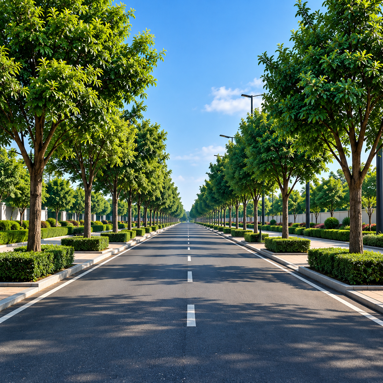 Symmetrical Avenue Tree Plantation and Green Boulevards